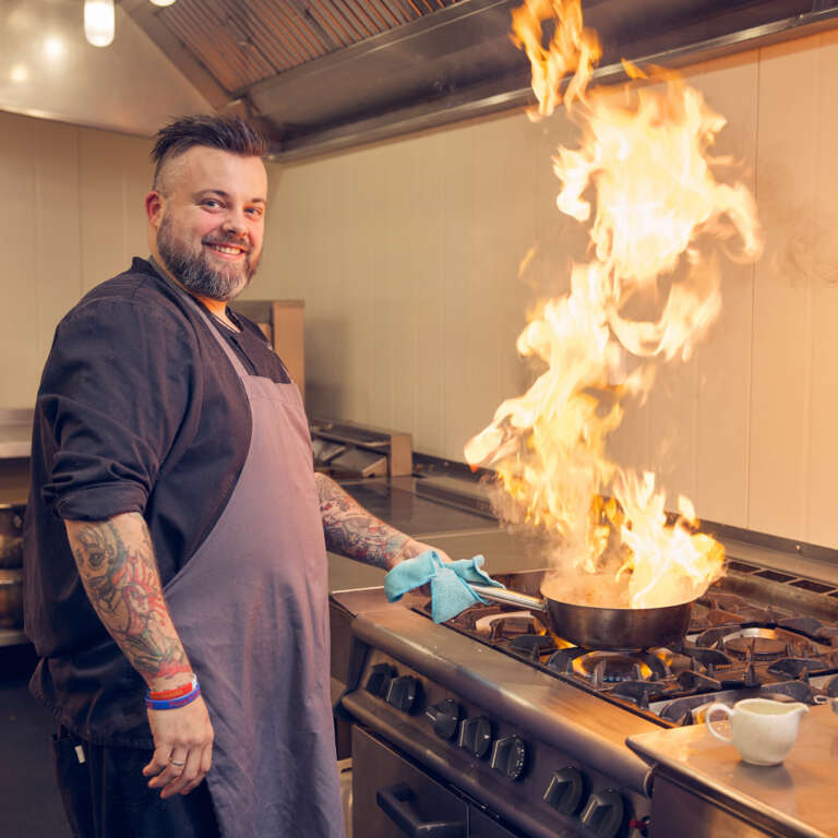 Sizzling steaks prepared at newton court