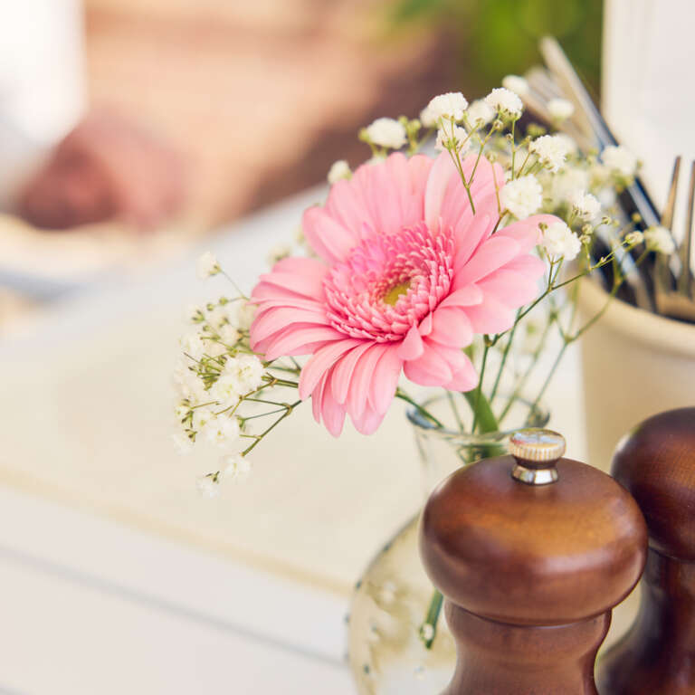 Outdoor table setting at newton court